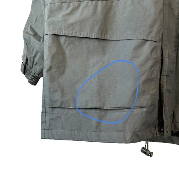 OUTDOOR SPORTSWEAR Hooded Parka Jacket Color Block Gray MEN'S Sz Large Gorpcore - Picture 9 of 9